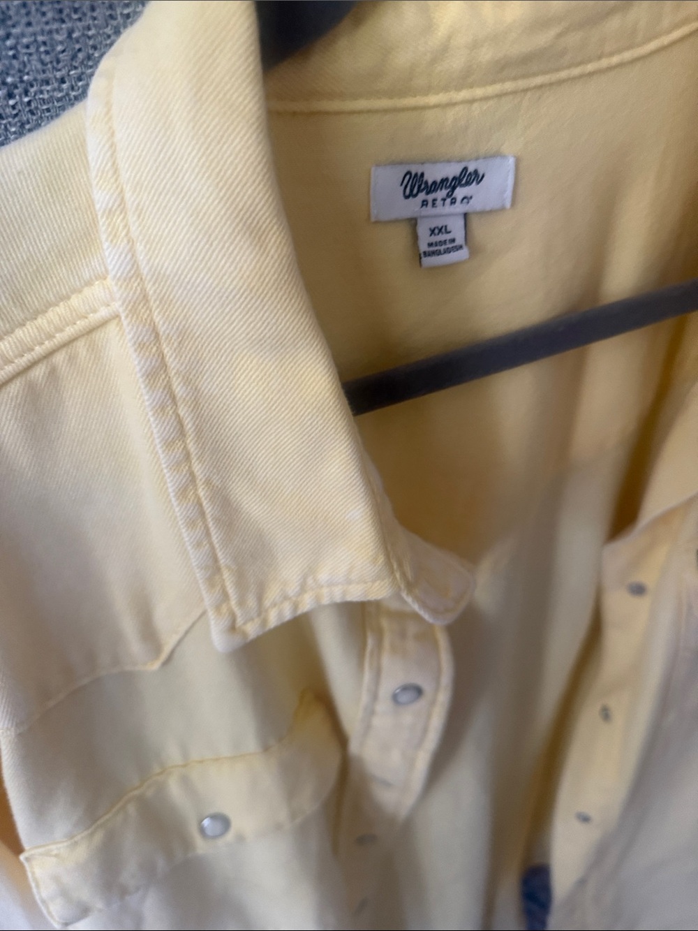 Wrangler Light Yellow Western-Style Snap Shirt - Picture 2 of 4